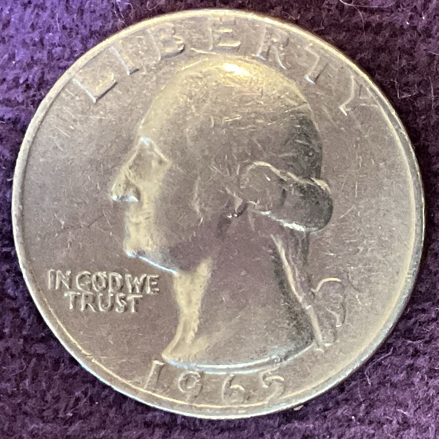 Quarter Washington 1965 15  coin collectible - Main Image 3