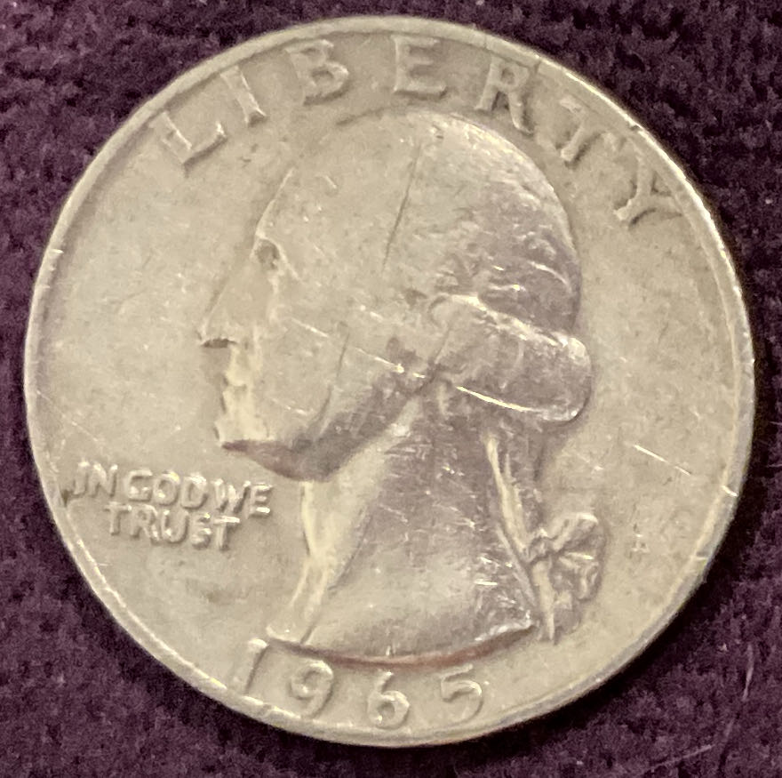 Quarter Washington 1965 20  coin collectible - Main Image 3