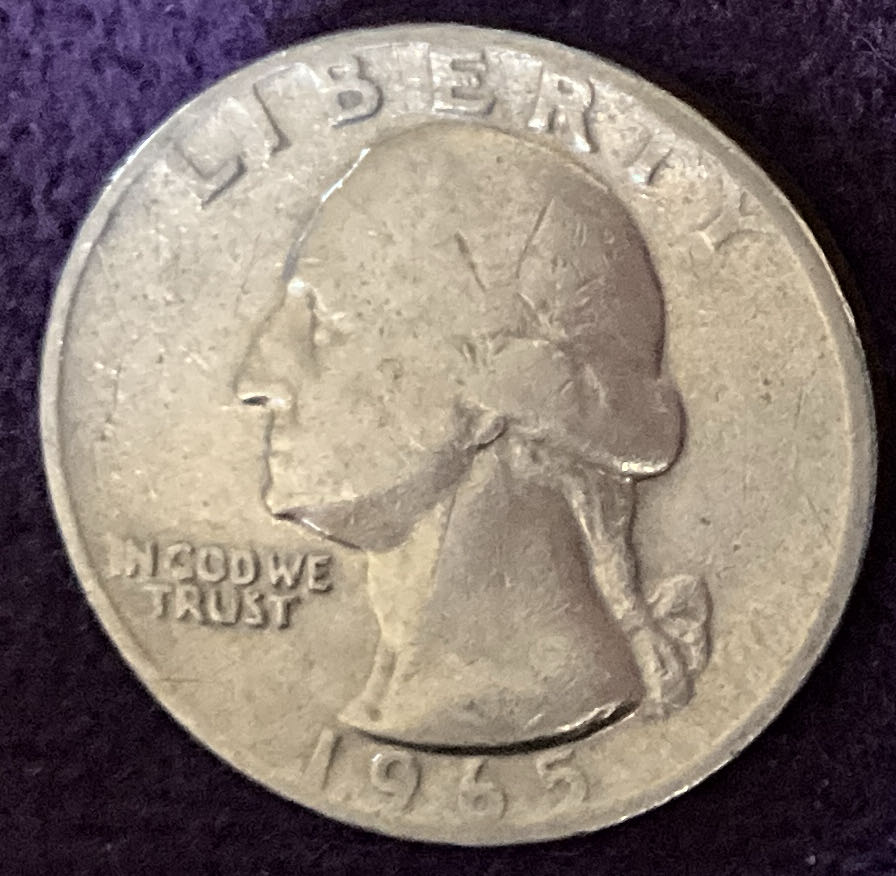 Quarter Washington 1965 30  coin collectible - Main Image 3