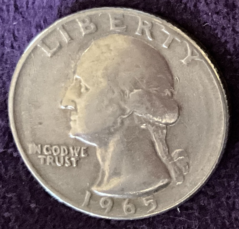 Quarter Washington 1965 36  coin collectible - Main Image 3