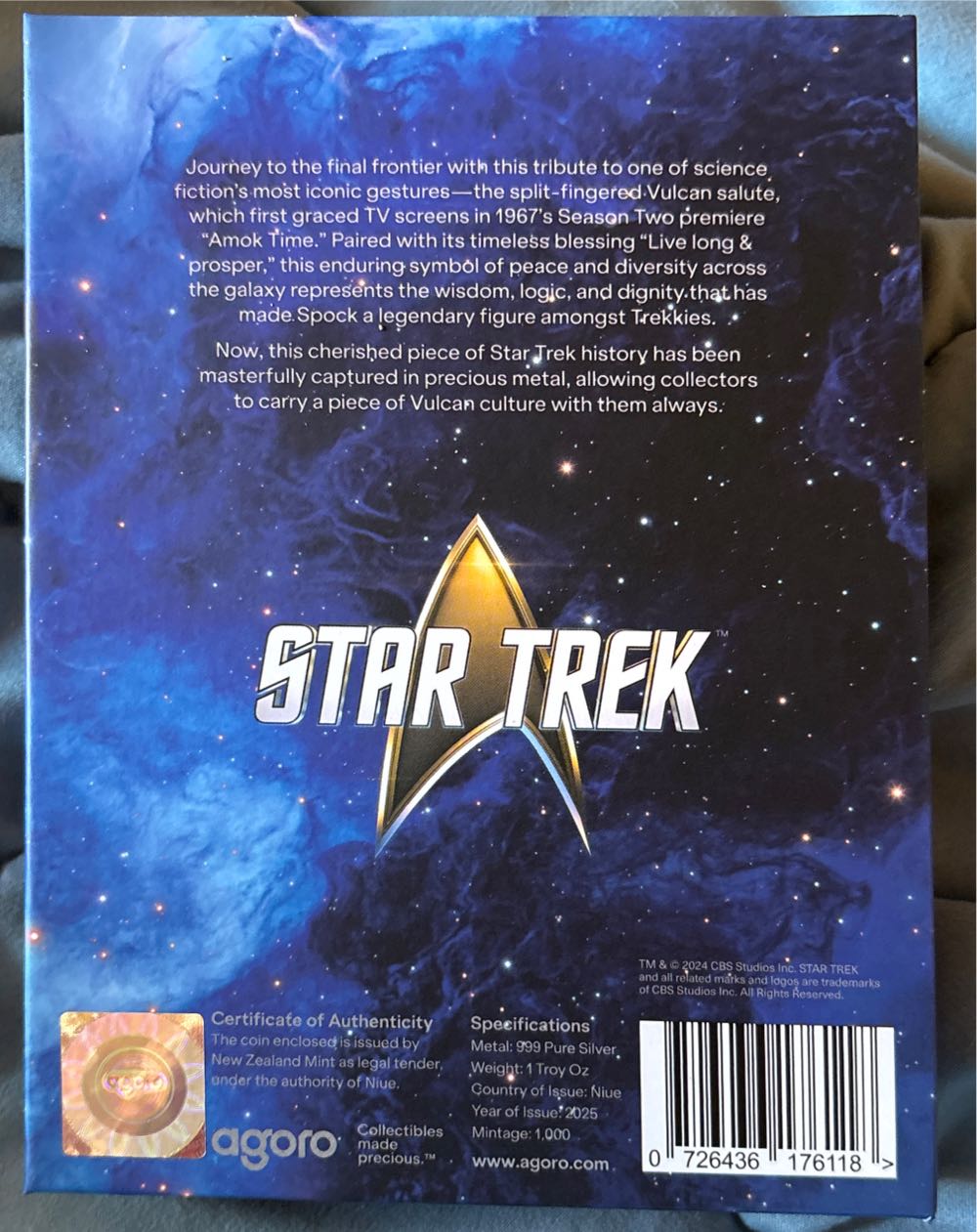 Star Trek - The Vulcan Salute  coin collectible - Main Image 2