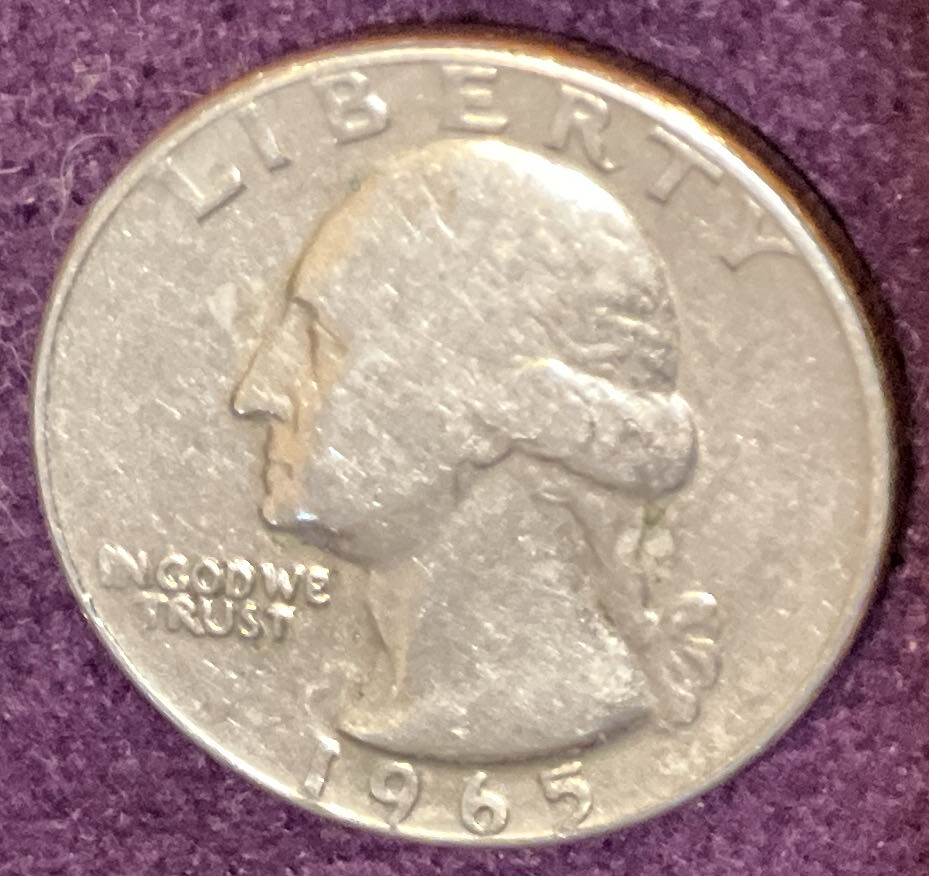 Quarter Washington 1965 53  coin collectible - Main Image 3
