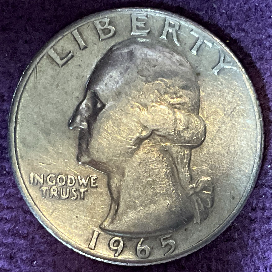 Quarter Washington 1965 62  coin collectible - Main Image 3