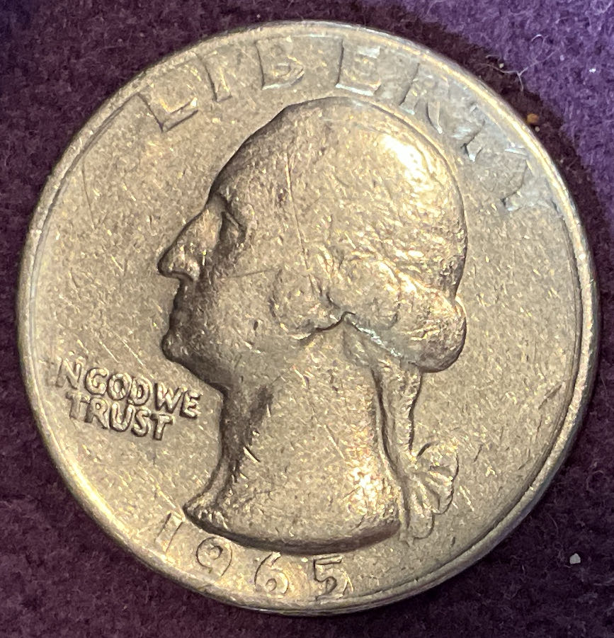Quarter Washington 1965 64  coin collectible - Main Image 3