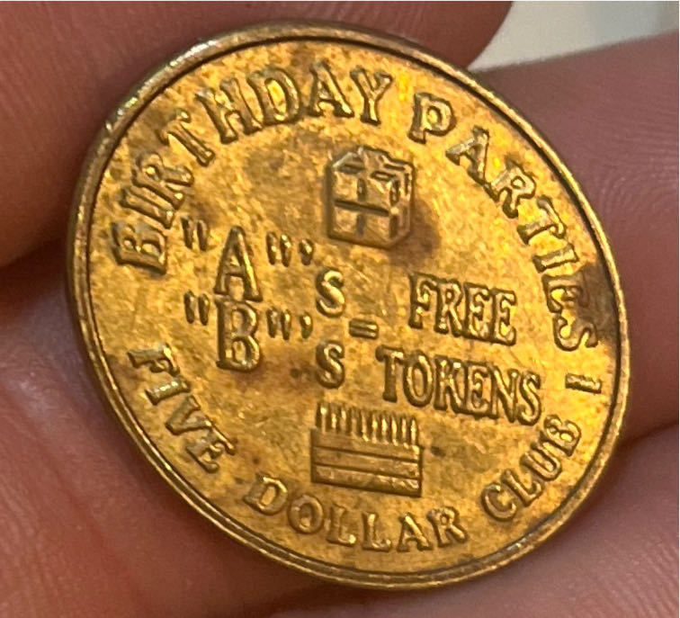Birthday Parties A’s B’s 5 Dollar Club Token  coin collectible - Main Image 2