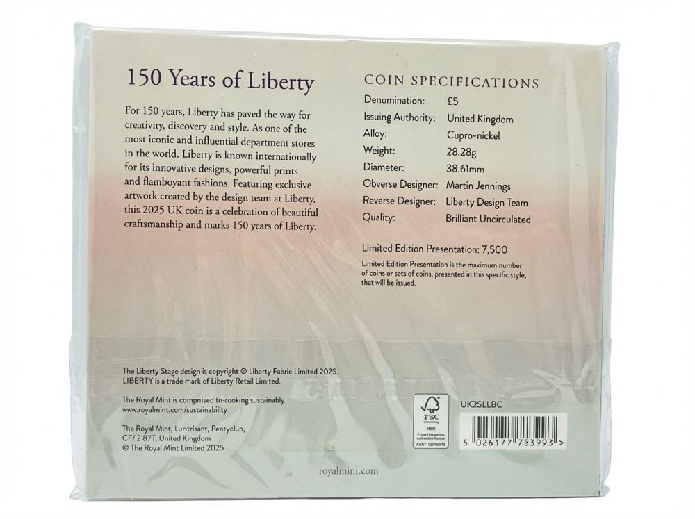 Liberty 150 Years  coin collectible [Barcode 5026177773993] - Main Image 2