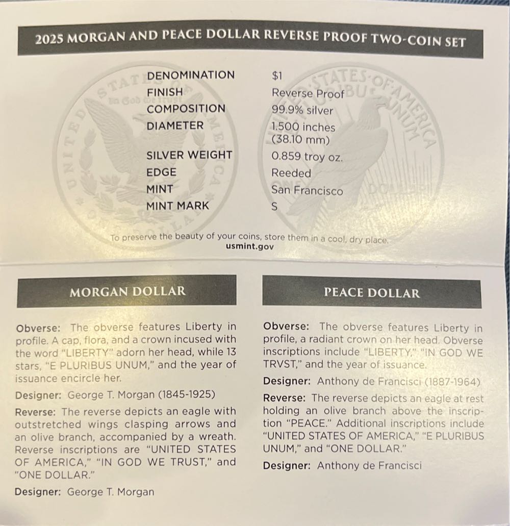 Morgan and Peace Dollar  coin collectible - Main Image 3