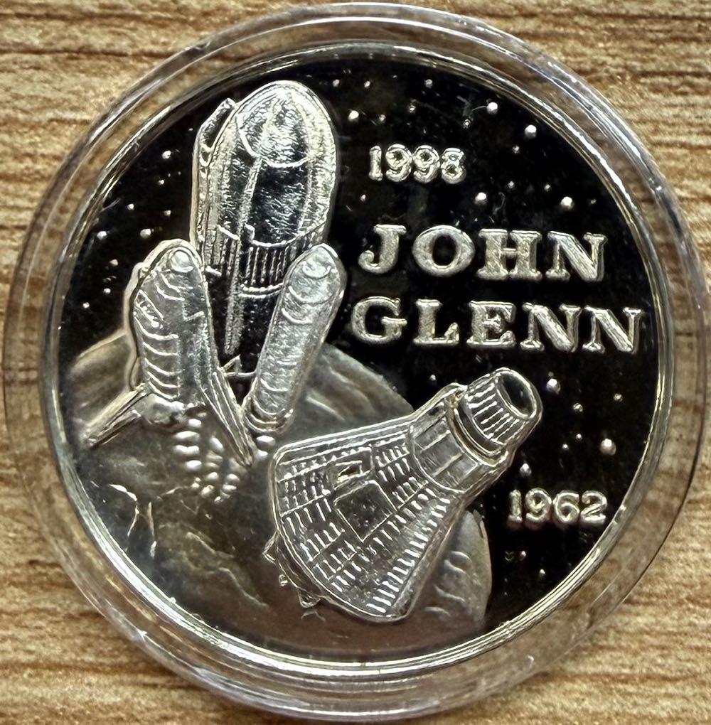 John Glenn Silver Round  coin collectible - Main Image 2