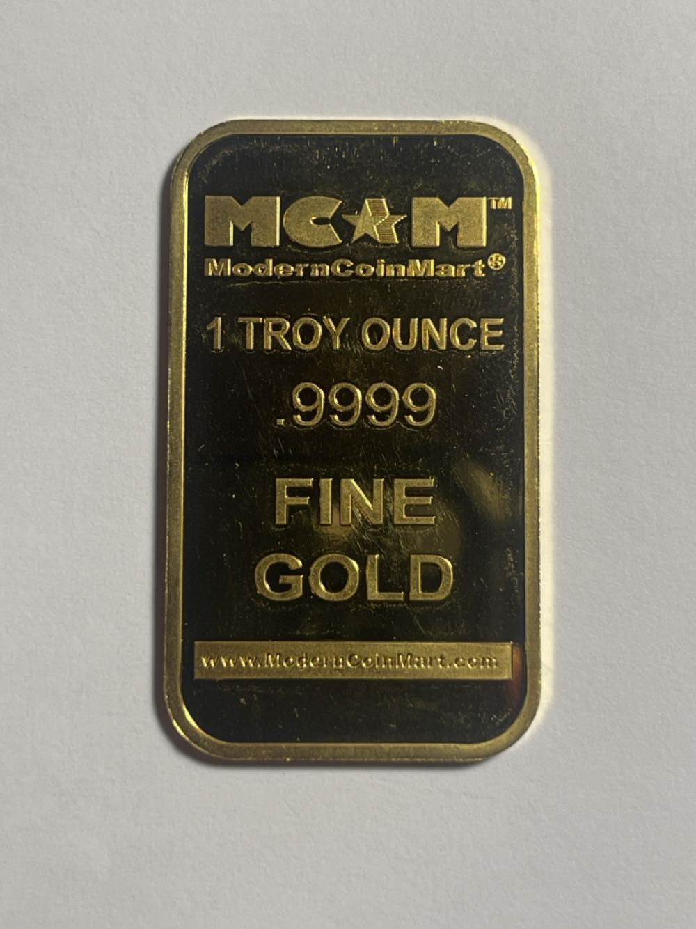 24KT 99.99% Gold 31.1 Gram One Troy Ounce MCM Gold Bar  coin collectible - Main Image 2