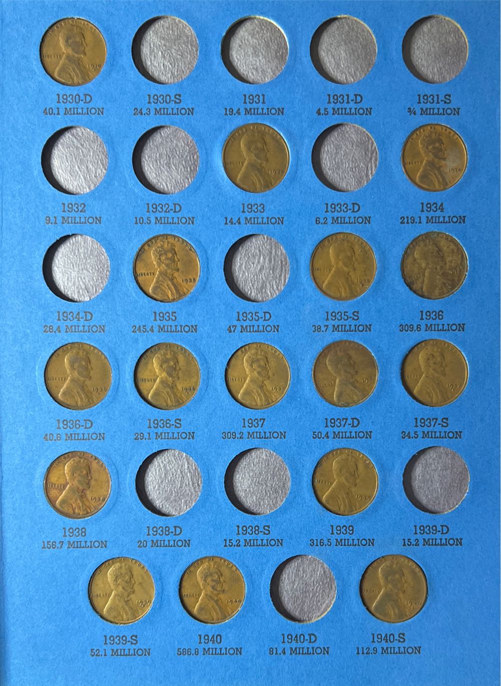 Lincoln Cent Collection 1909 to 1940 Number One  coin collectible - Main Image 4