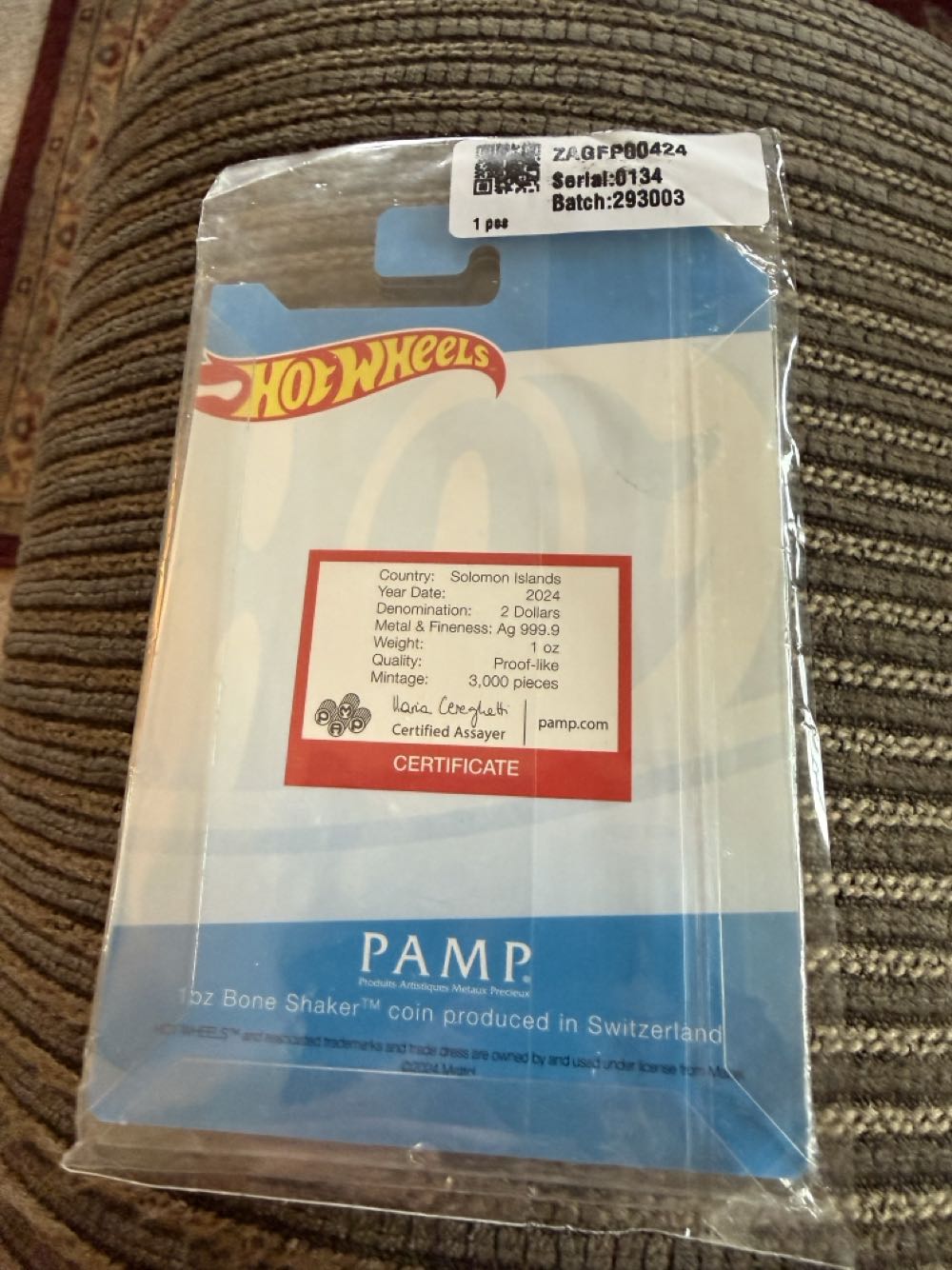 Bone Shaker Hot Wheels 1 oz 2024 $2  coin collectible - Main Image 2