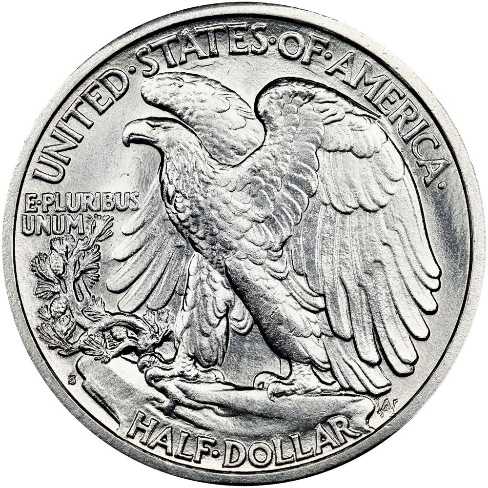 Walking Liberty Half Dollar 1942-S Silver  coin collectible - Main Image 2