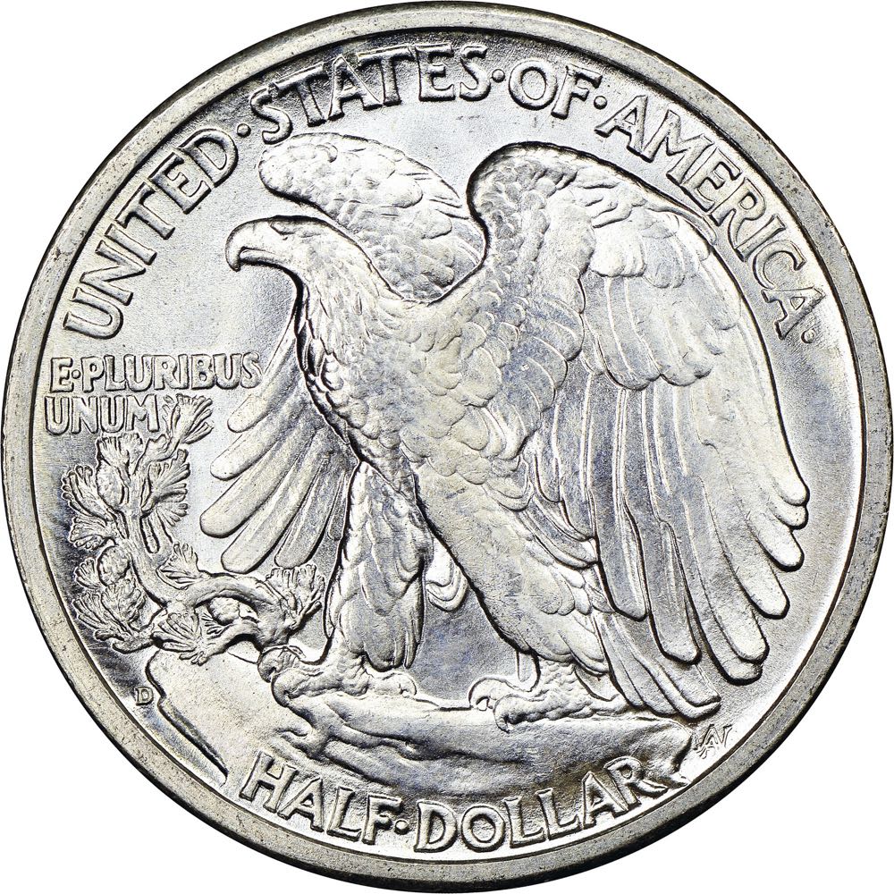 Walking Liberty Half Dollar 1945-D Silver  coin collectible - Main Image 2