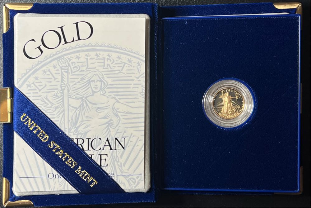 1994 W 1/10 OZ American Eagle One-Tenth Ounce Gold Proof Bullion Coin w/ Box  coin collectible - Main Image 2