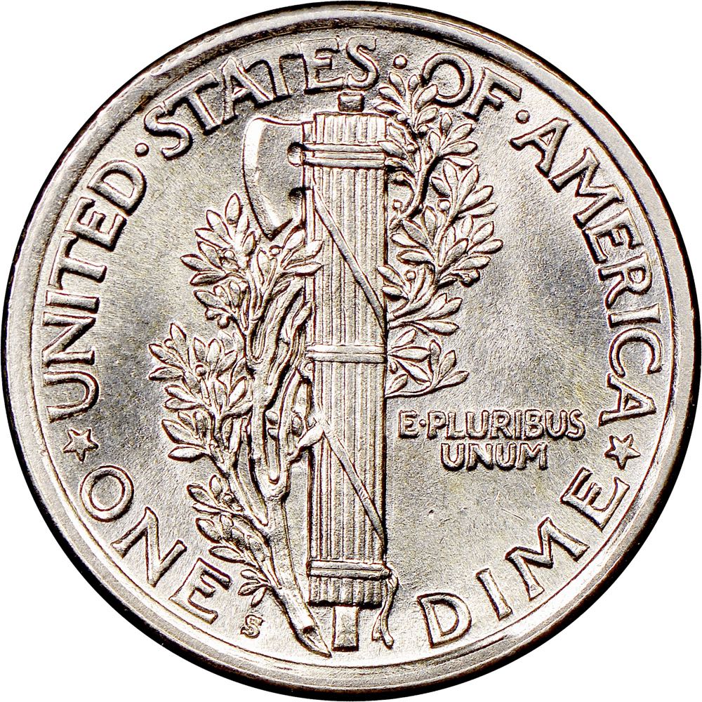 Mercury Dime 1938-S Silver  coin collectible - Main Image 2