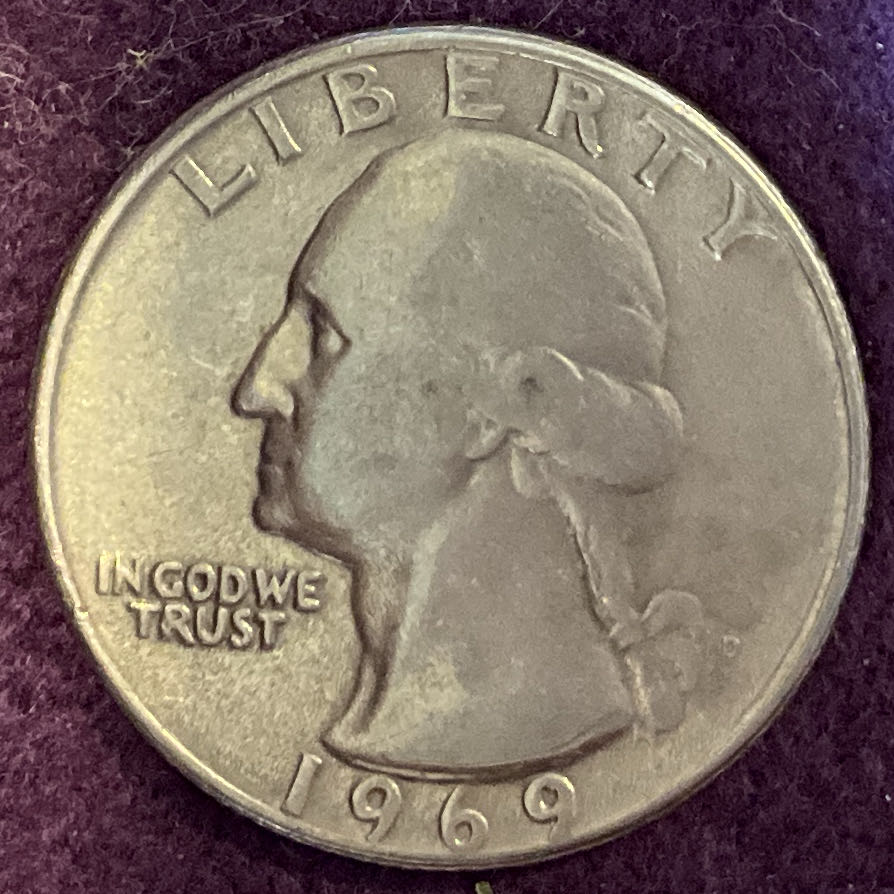 Quarter Washington 1969 D 1  coin collectible - Main Image 3