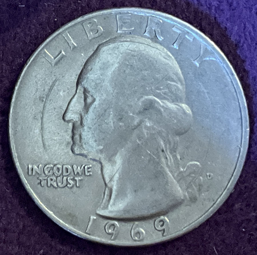 Quarter Washington 1969 D 2  coin collectible - Main Image 3