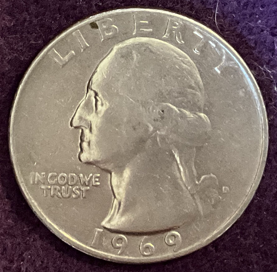 Quarter Washington 1969 D 4  coin collectible - Main Image 3