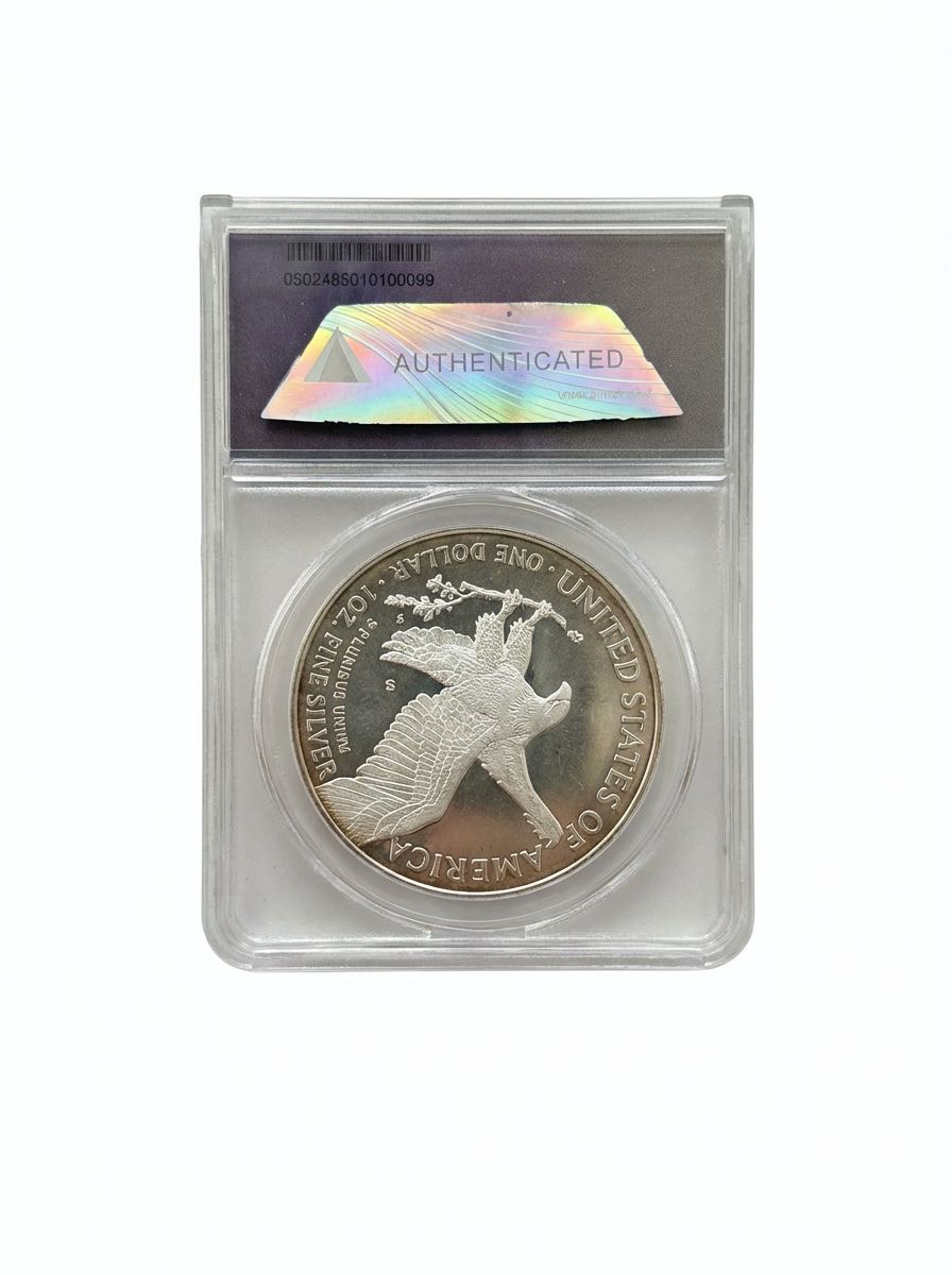 Silver Eagle 250th Anniversary United States Navy Privy (ANACS PR70 DCAM First Strike)  coin collectible - Main Image 2