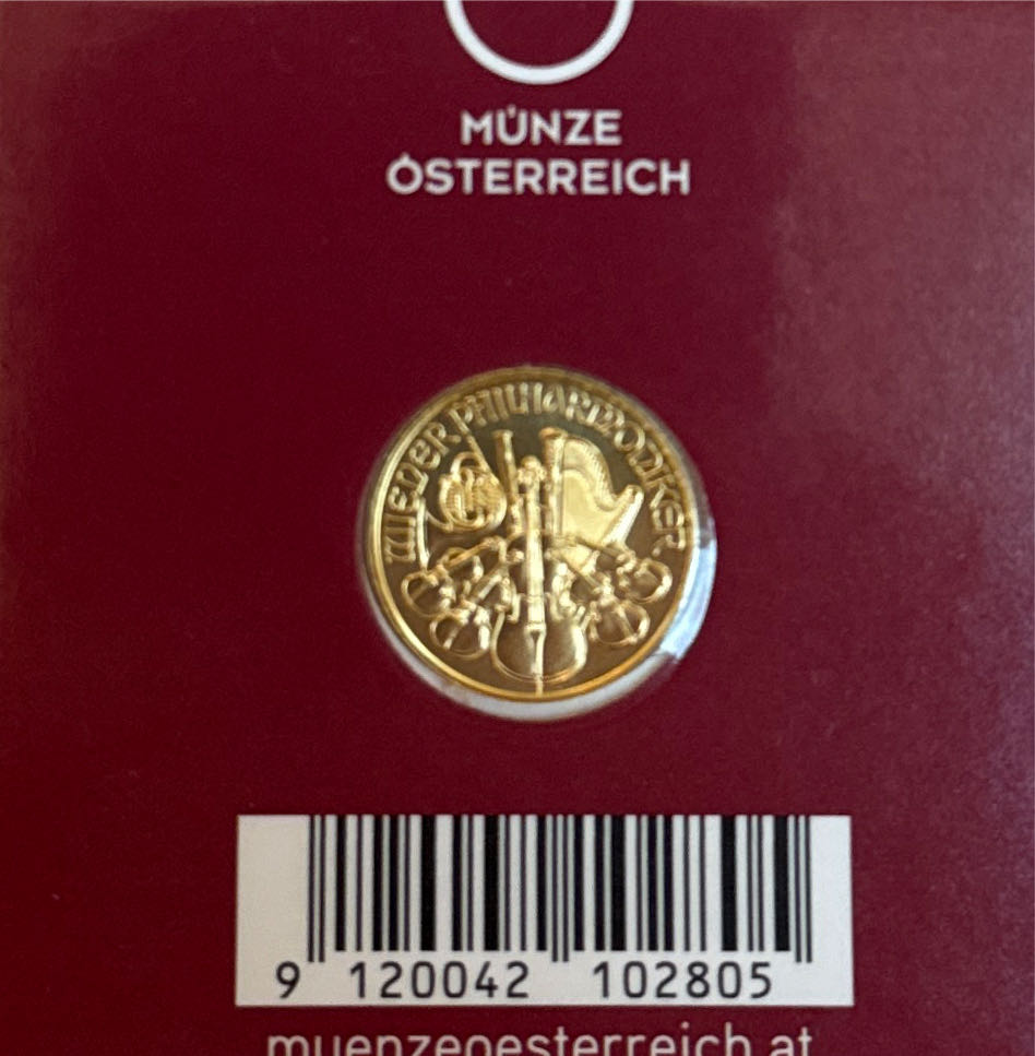 Wiener Philharmoniker 1/10 Unze Gold  coin collectible [Barcode 9120042102805] - Main Image 2