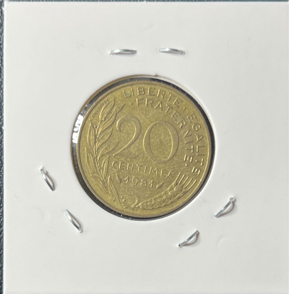 1981 France 20 Centimes  coin collectible - Main Image 2