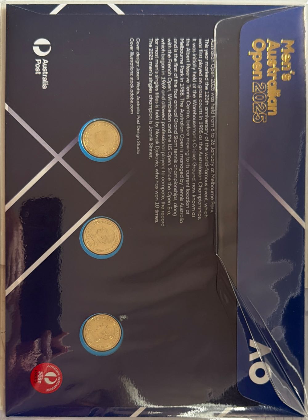 $2 x 3 Mens Australian Open 2025  coin collectible - Main Image 2