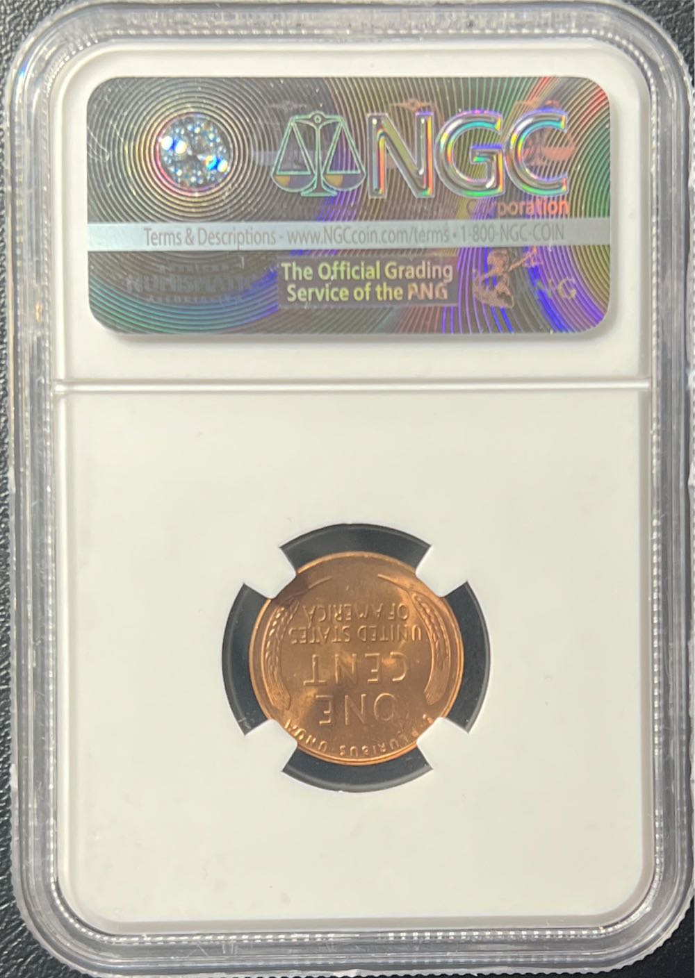 1956 Lincoln Cent NGC MS65 RD  coin collectible - Main Image 2