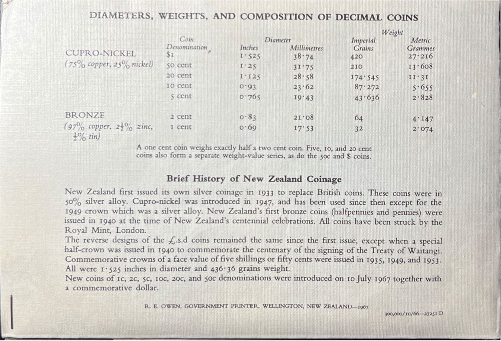 1967 NEW ZEALAND MINT SET B78   coin collectible - Main Image 4