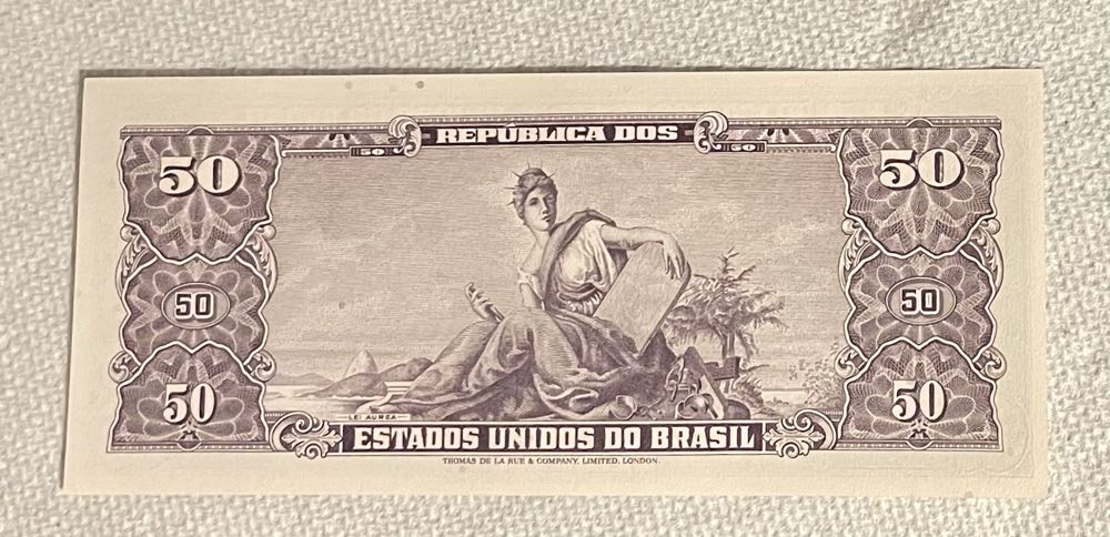 50 Cruzeiros (Isabella) Banknote 1966-67  coin collectible - Main Image 2