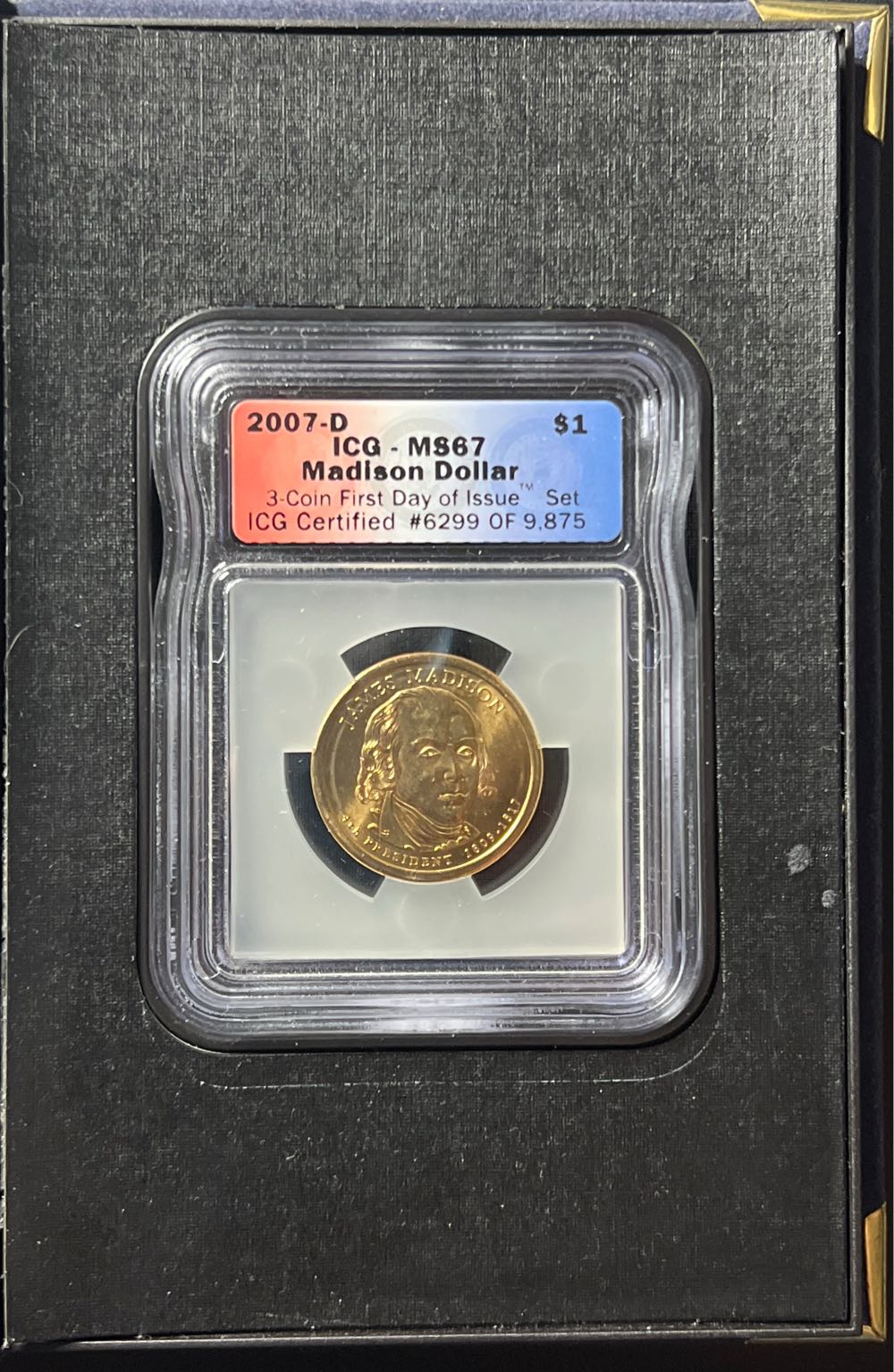 2007 D James Madison ICG MS67  coin collectible - Main Image 2
