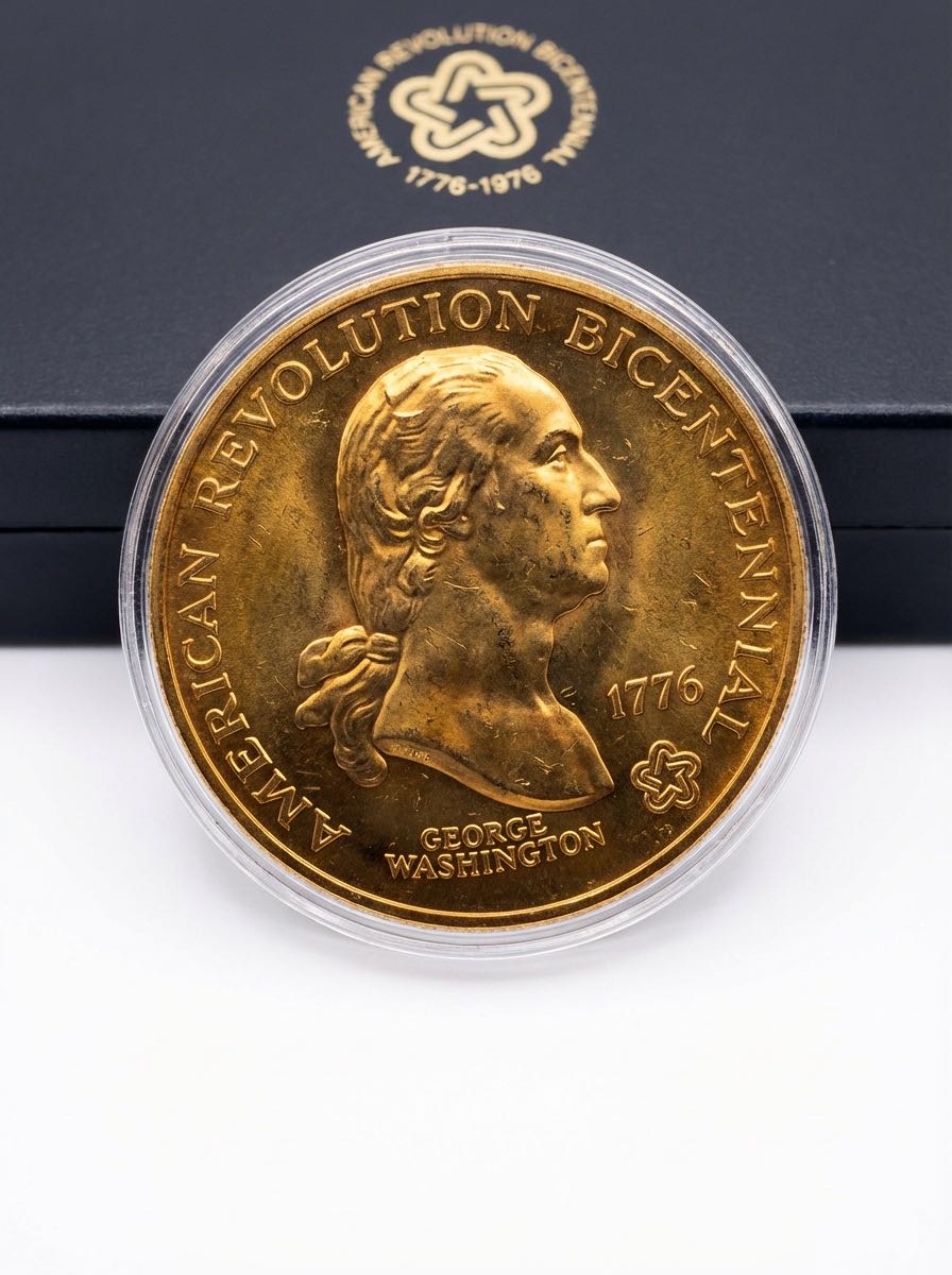 American Revolution Bicentennial George Washington Medal  coin collectible - Main Image 2