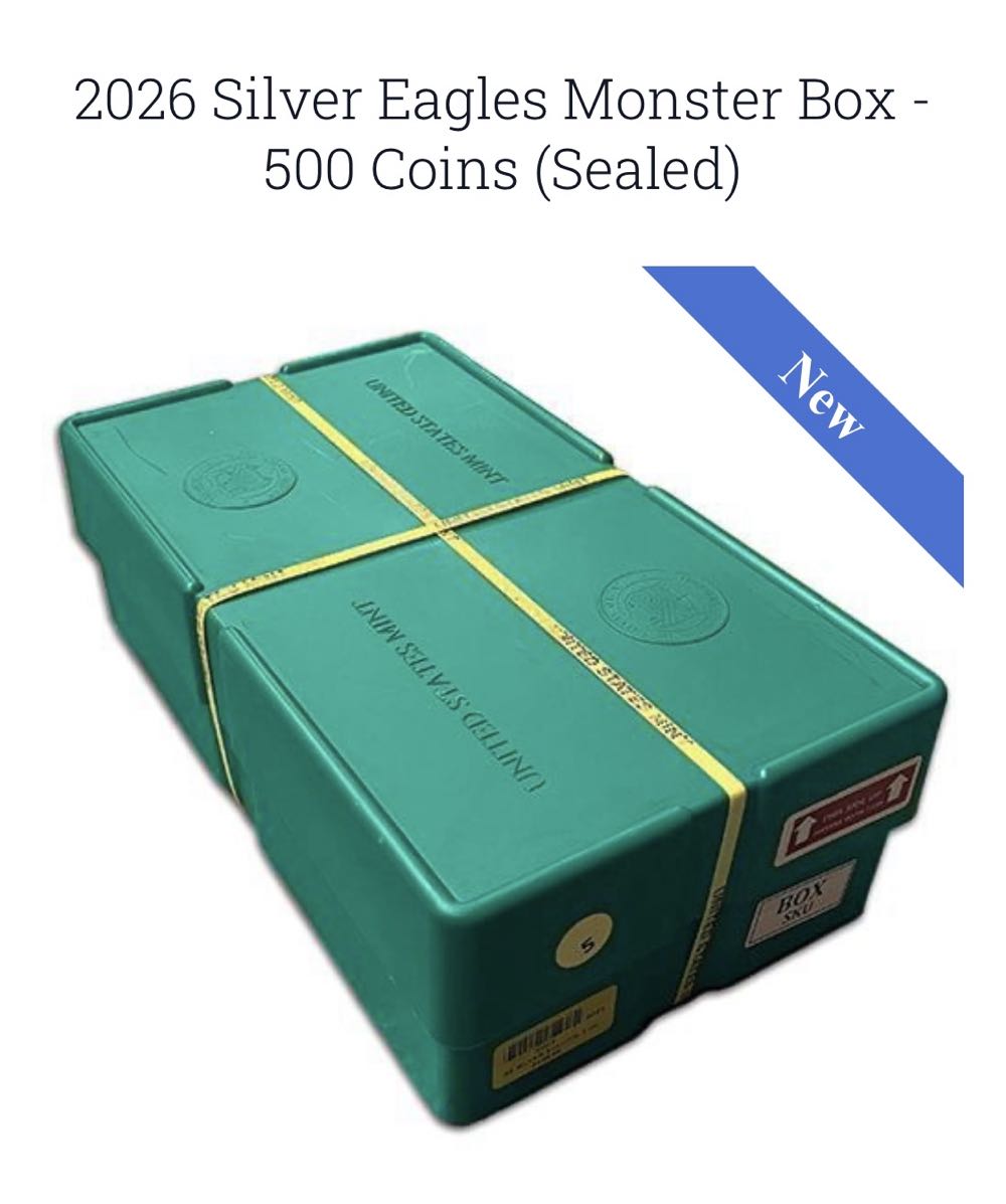 2026 Silver Eagle Monster Box - 500 Coins (Sealed)  coin collectible - Main Image 4