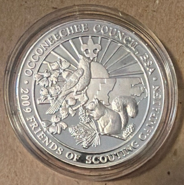 Occoneechee Friends Of Scouting 2oz Silver Round - Tomorrow’s Leader (2009)  coin collectible - Main Image 2