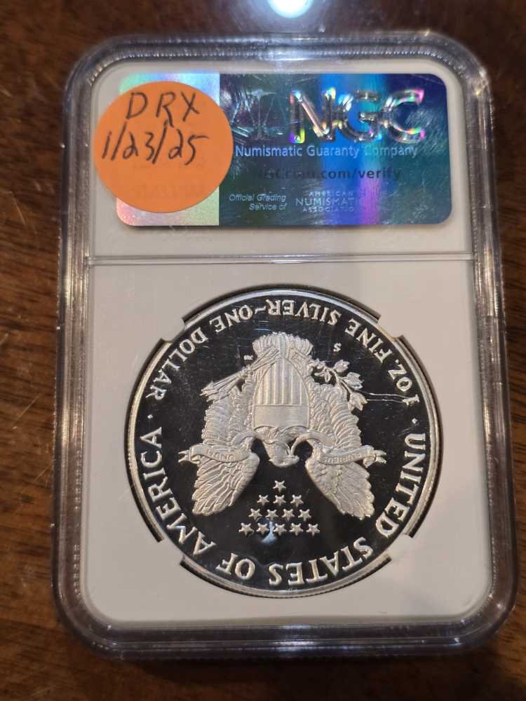 1986 S Silver Eagle NGC PF 70 Ultra Cameo Signed By Thomas Uram  coin collectible - Main Image 2