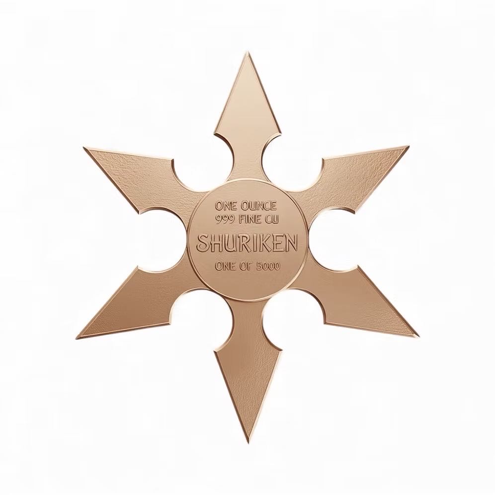 Japanese Shuriken Copper Medal  coin collectible - Main Image 2