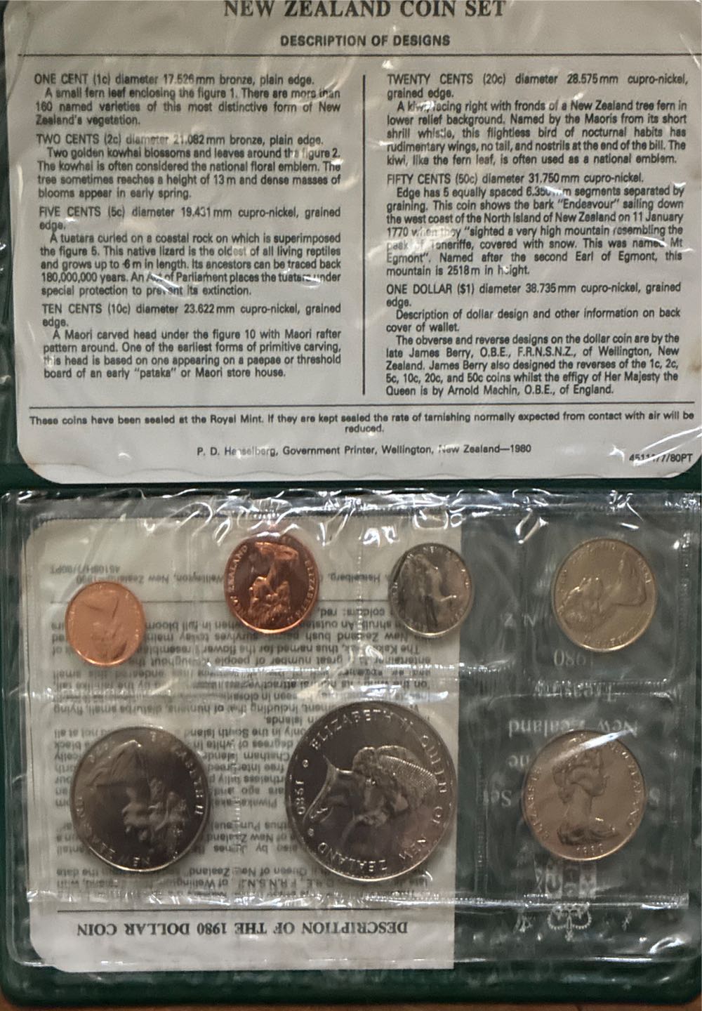 New Zealand Coin Set 1980  coin collectible - Main Image 2