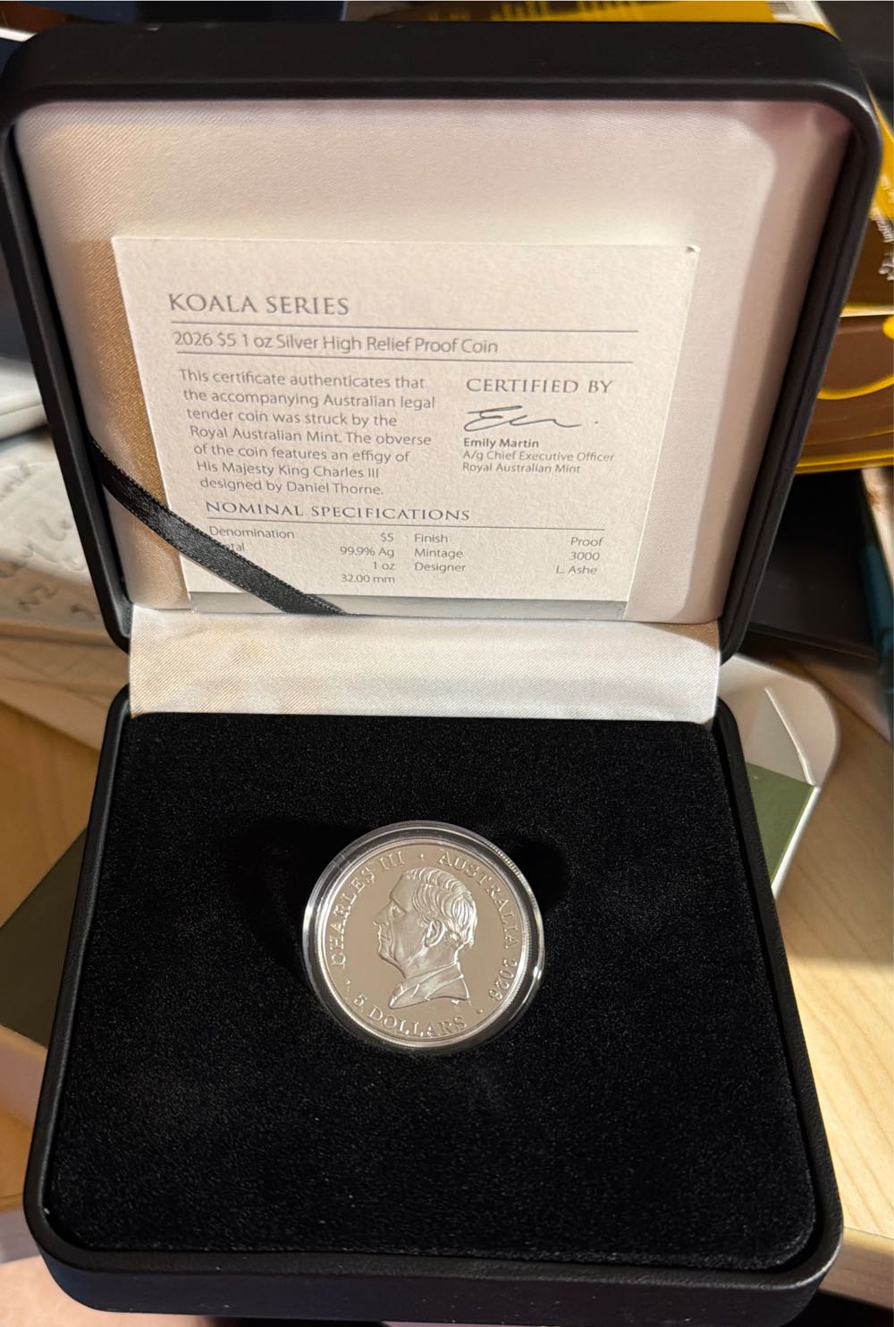 Koala Series 2026 $5 1oz Silver High Relief Proof Coin  coin collectible [Barcode 9314688122147] - Main Image 4