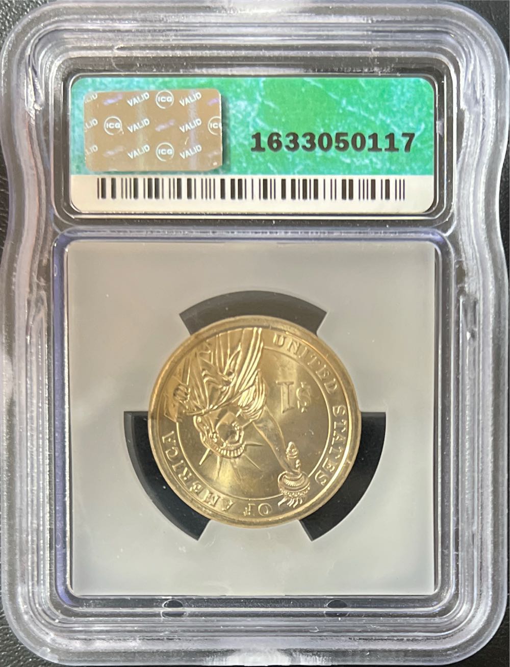 2007 George Washington $1 Missing Edge Lettering ICG MS66  coin collectible - Main Image 2