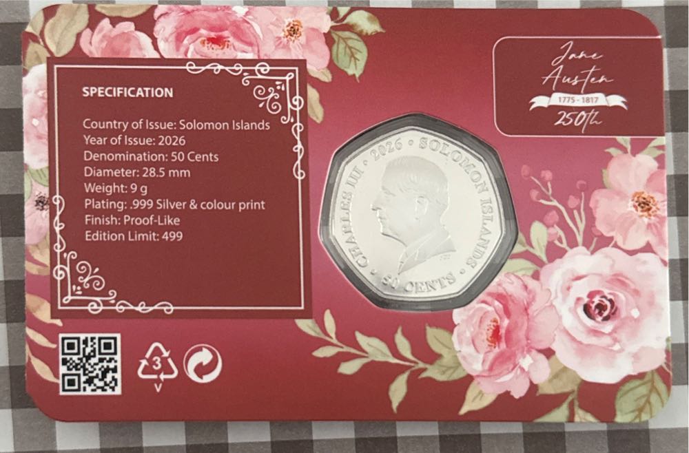 Jane Austin 250th Anniversary Coin  coin collectible - Main Image 2