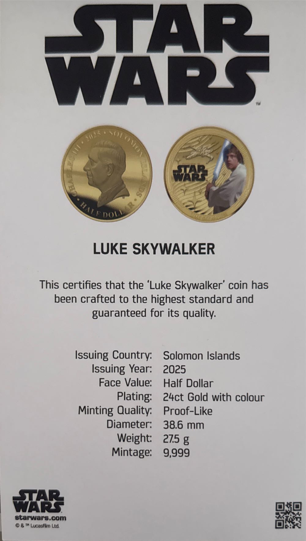 Star Wars - Luke Skywalker 2025  coin collectible - Main Image 4
