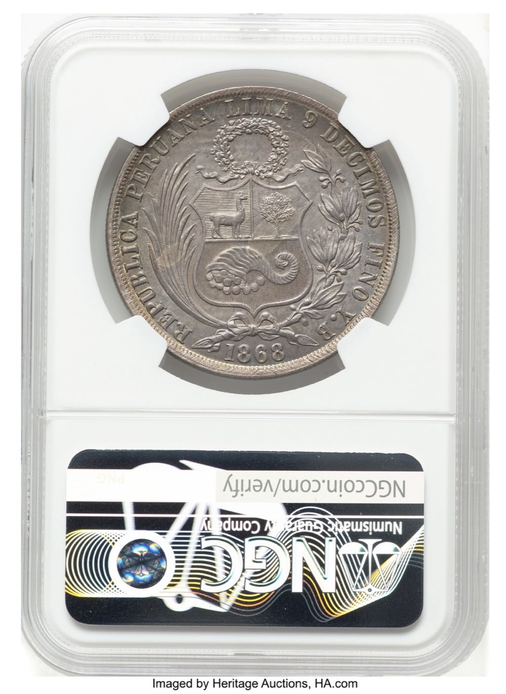 PERU ARABIC 1 SOL 1868-YB  coin collectible - Main Image 2