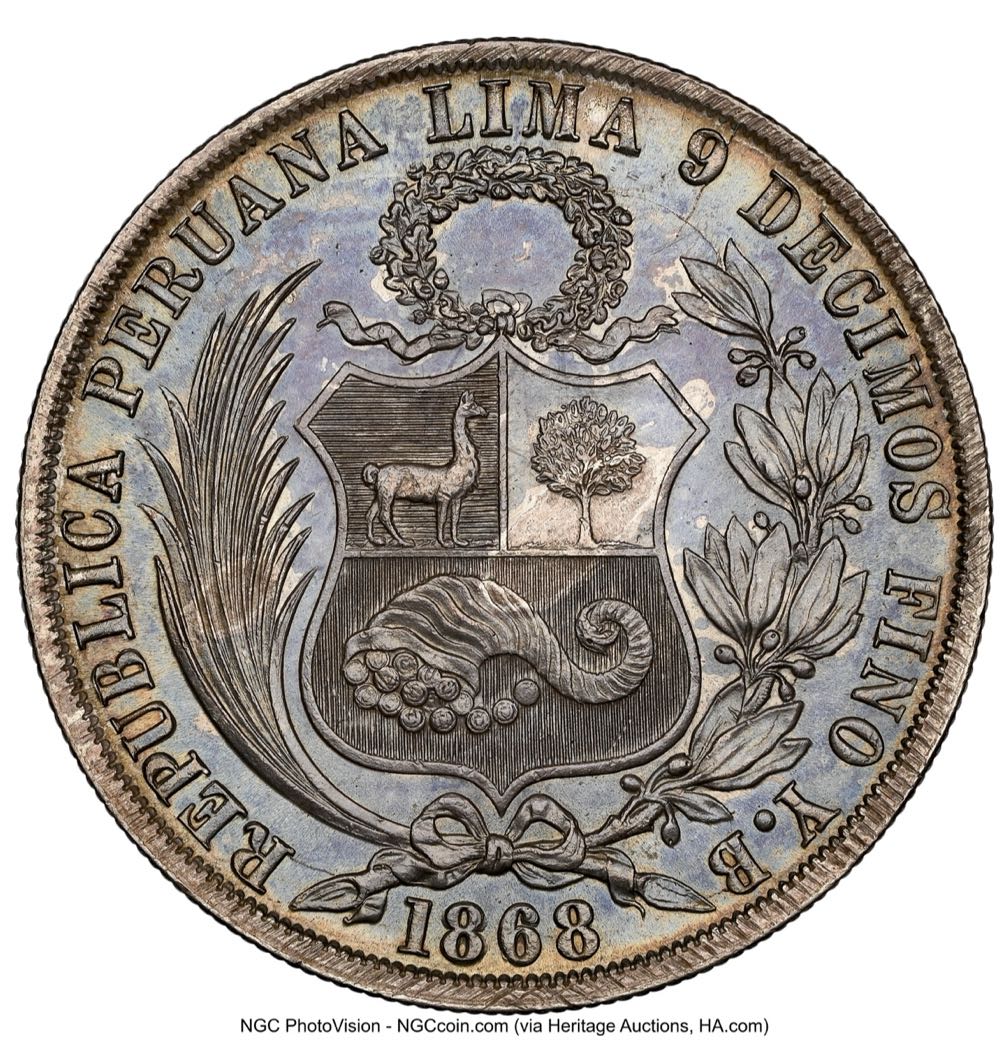 PERU ARABIC 1 SOL 1868-YB  coin collectible - Main Image 4
