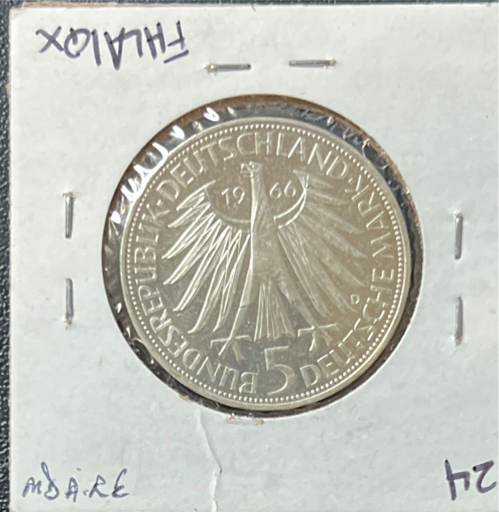 1966 Germany 5 Mark  coin collectible - Main Image 2