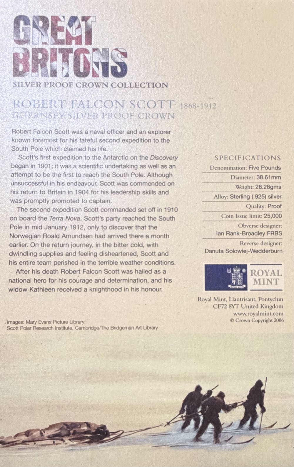 2006 Robert Falcon Scott £5 (2)  coin collectible - Main Image 4