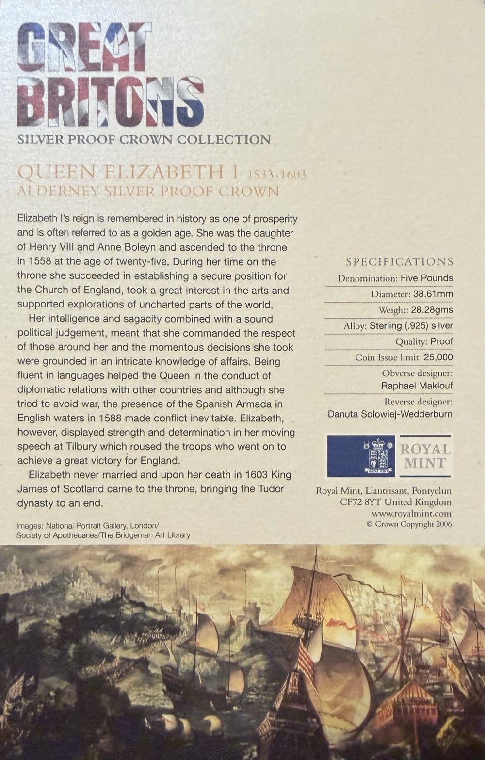 2006 Queen Elizabeth I £5  coin collectible - Main Image 4