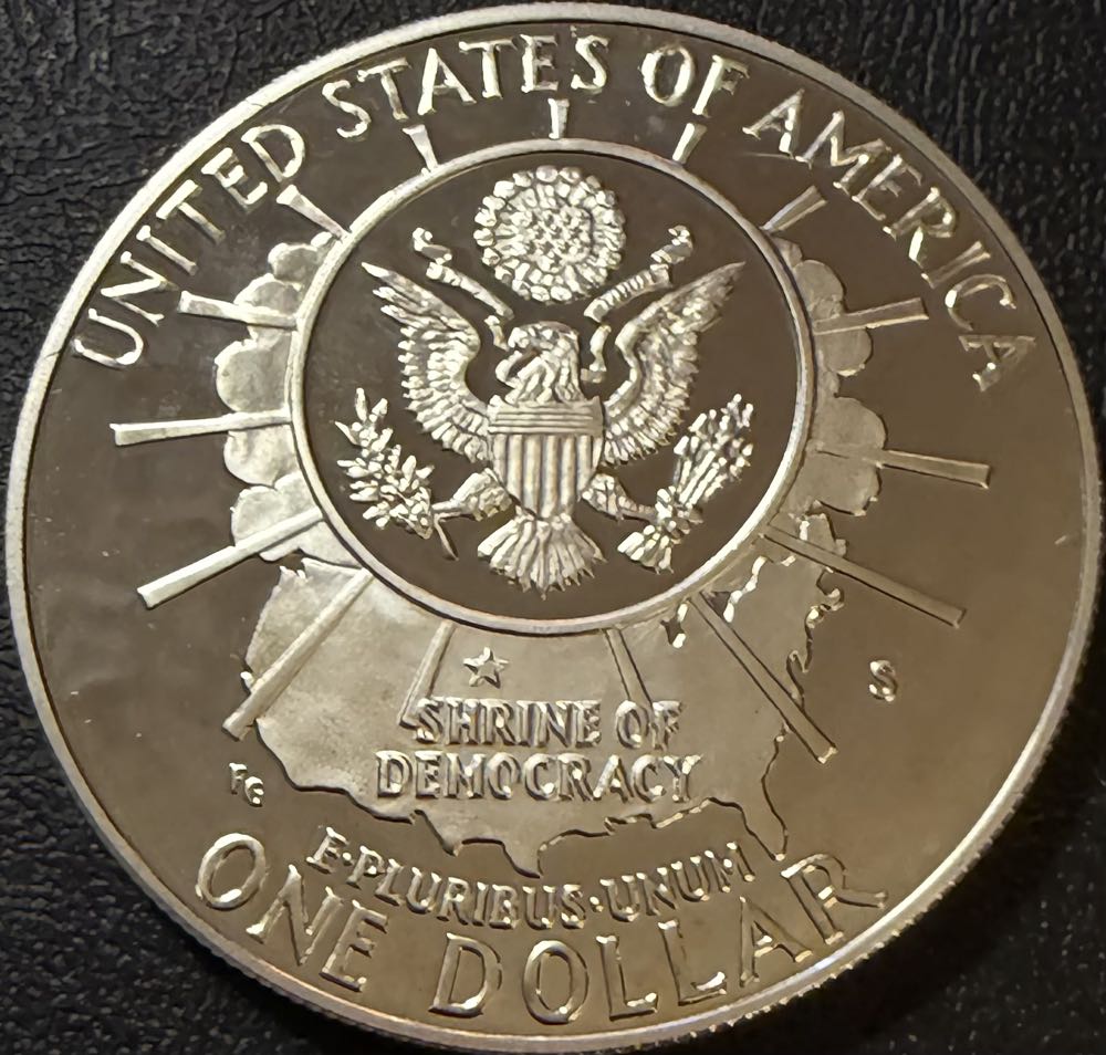 1991 Mount Rushmore Dollar $1  coin collectible - Main Image 2