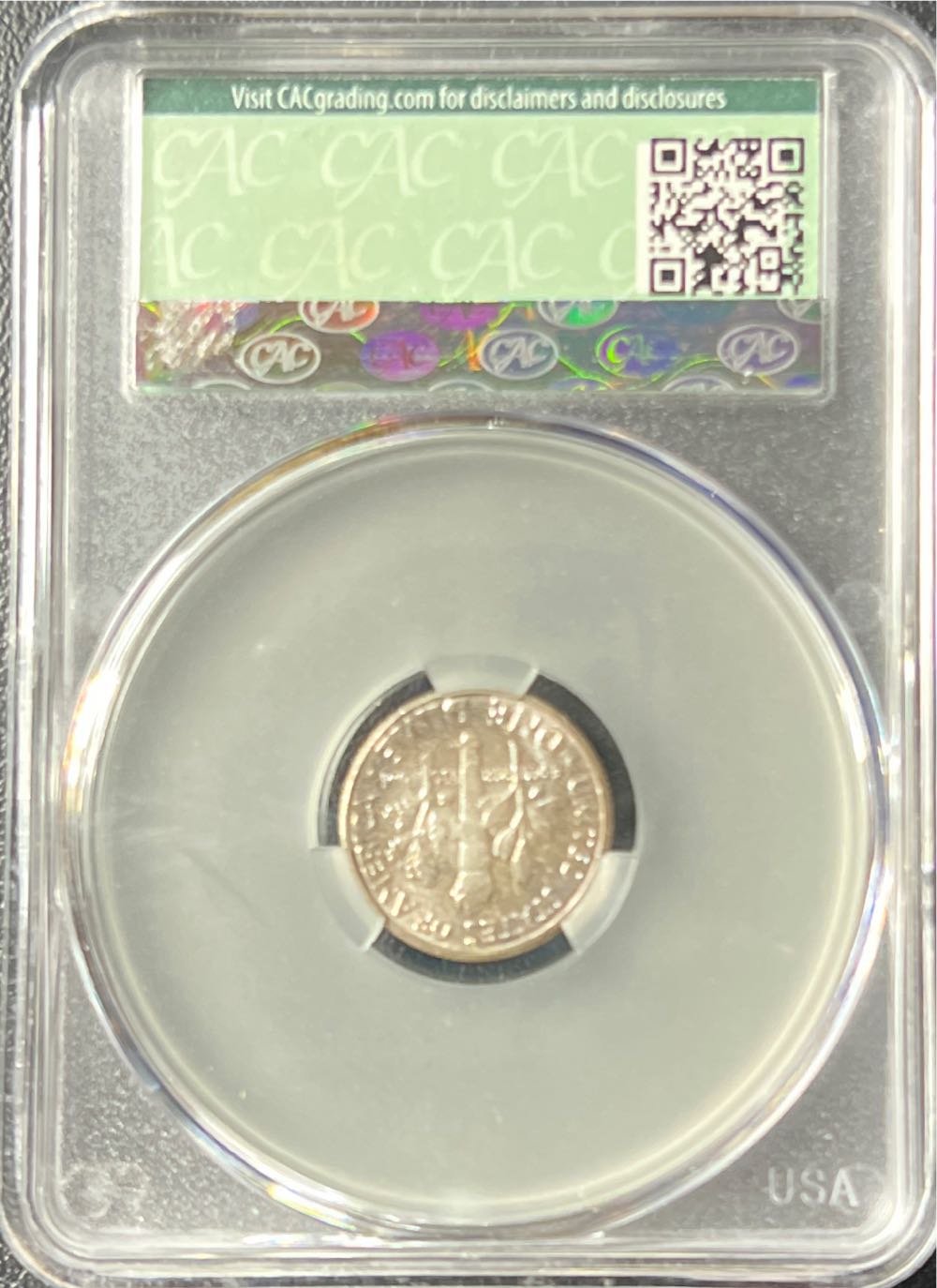 1956 Roosevelt Dime CAC MS65  coin collectible - Main Image 2