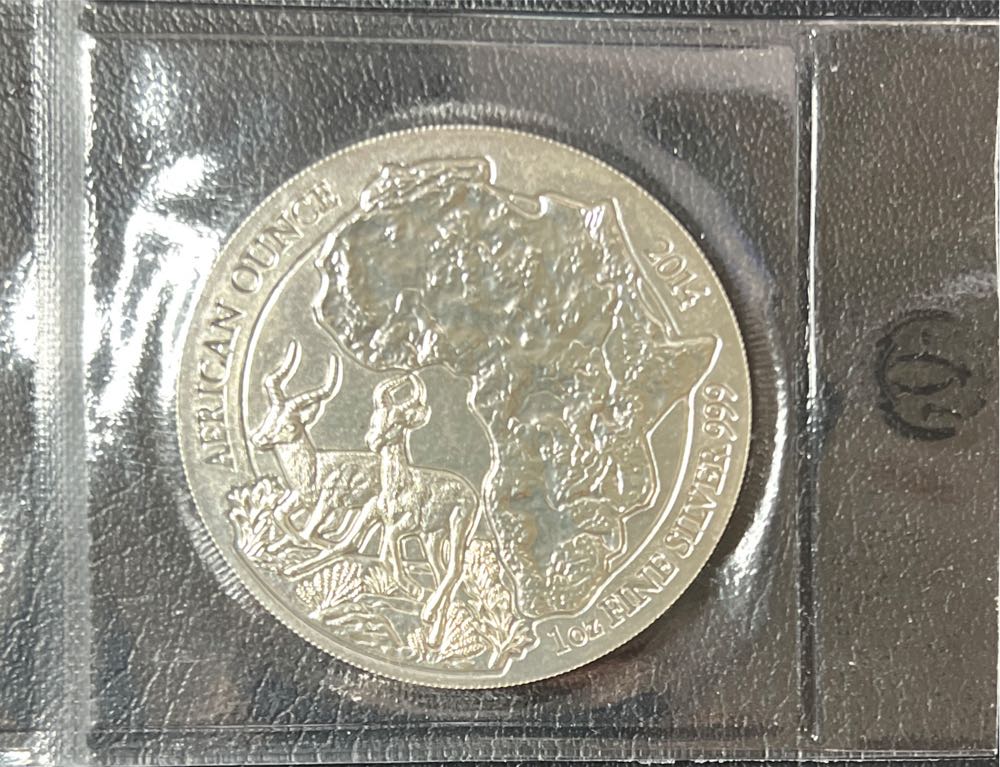 2014 Rwanda Silver African Impala 50 Francs  coin collectible - Main Image 2