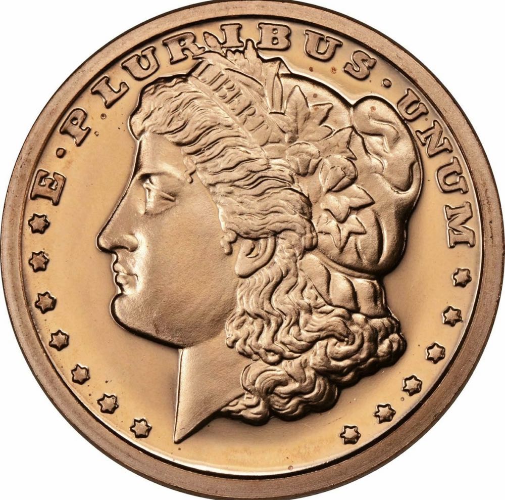 1 oz .999 Fine Copper Morgan Dollar  coin collectible - Main Image 2