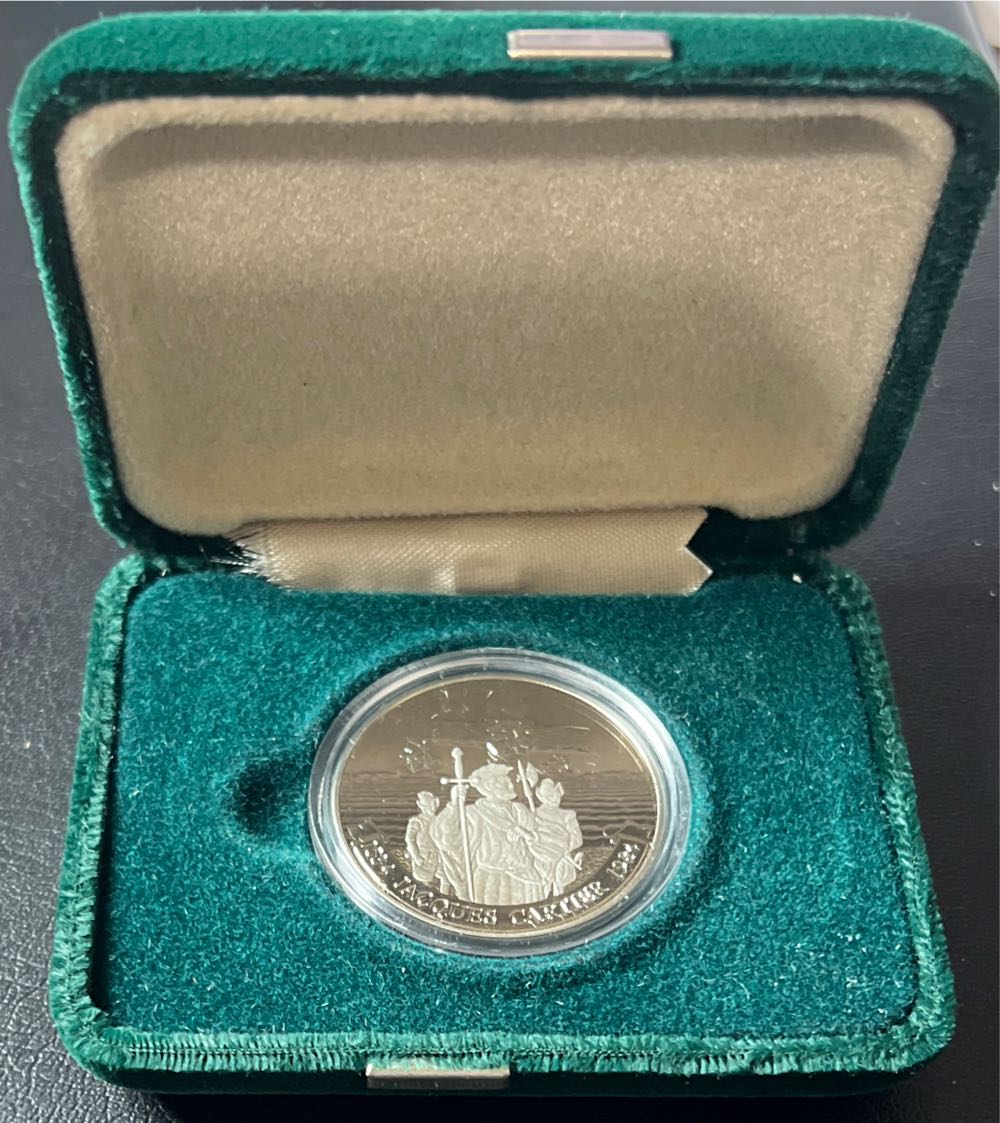1984 Canada Commemorative Proof Dollar Coin Jacques Cartier w/Case and Box  coin collectible - Main Image 2